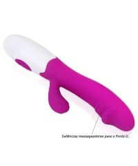 vibrador rabbit pretty love snappy com 30 vibrações vista do estimulador ponto g