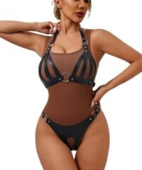 Conjunto Sutiã e Calcinha de Bondage em Couro - YOUVIBE