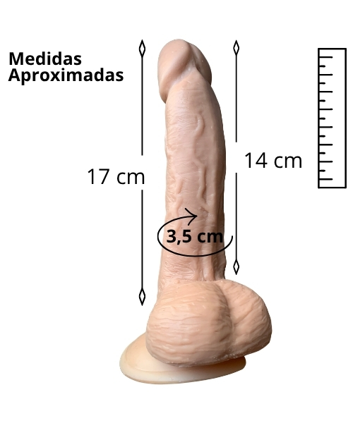 Pênis com Vibração e Ventosa Fixadora em 05 Cores com 17×3,5cm – 14cm Penetrável – Design Exclusivo Imagination - Imagem 6