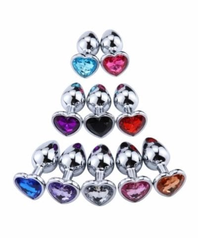 Plug Anal de Coração na Base, em Aço Inoxidável, Joia Anal