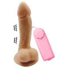 Pênis com Vibração, com Ventosa e 05 Cores com 14x3,5cm – 12cm Penetrável – Design Exclusivo Imagination