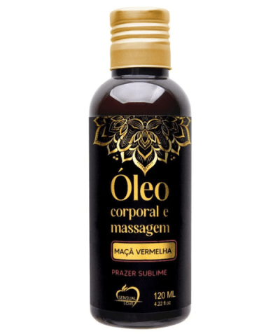 Óleo Corporal Aromático para Massagem 120ml – Sensação Relaxante e Toque Aveludado – Maça Vermelha