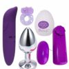 Kit para Casal Apimentar a Relação - 2 Vibradores, Plug Anal, Anel Peniano e Egg Masturbador