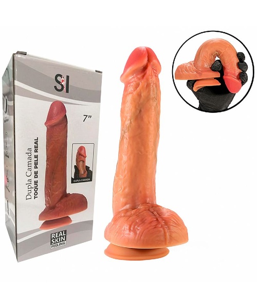 Pênis Super Realístico Macio e Flexível com Ventosa e Medidas Aproximadas de 17,8 x 3,3 cm - Imagem 3