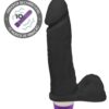 Pênis com Escroto e Vibrador 10 Velocidades Recarregável Dionísio 19 x 4,5cm Preto