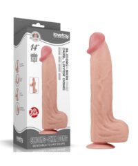 Pênis Realístico 36x6,6 cm com Pele Deslizante Cor Bege - King Sized Sliding Skin Dual Layer Dong - LOVETOY