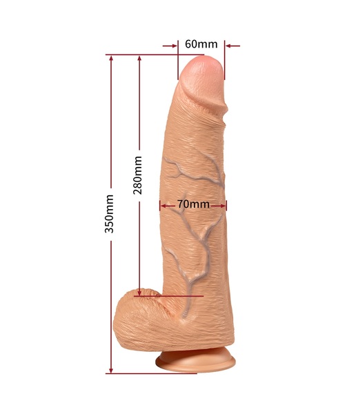 Pênis Realística Severus 35 cm com Dupla Densidade, Pele Deslizante Móvel e Ventosa - Imagem 2