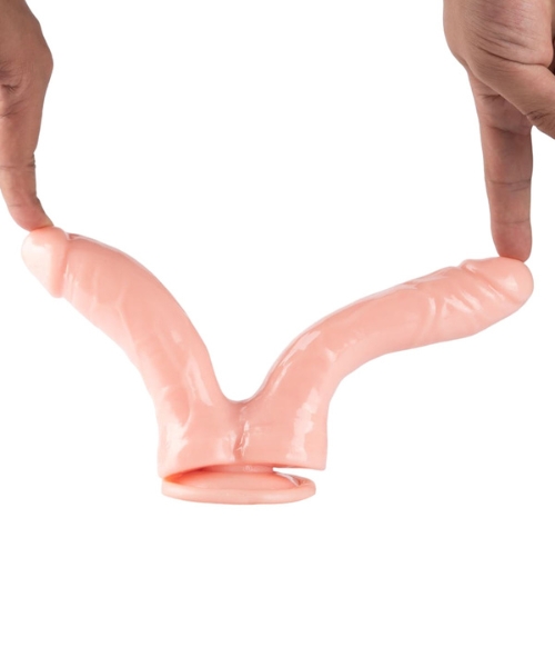 Pênis Duplo Realístico com Ventosa 17,5 x 3,5 cm / 16,5 x 3 cm - YOUVIBE - Imagem 7