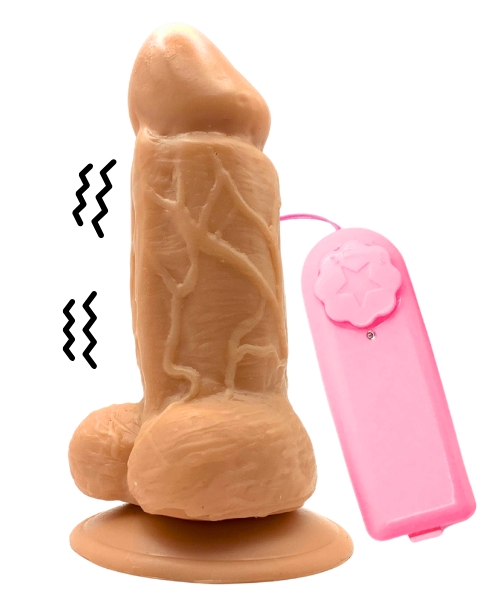 Pênis com Vibração Realista com Ventosa Fixadora e 05 Cores – 13×4,5cm com 10,5cm Penetrável – Exclusivo Imagination®