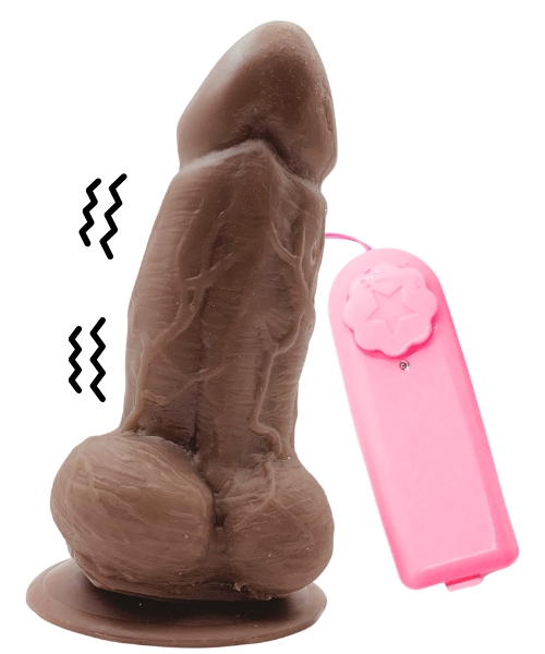 Pênis com Vibração Realista com Ventosa Fixadora e 05 Cores – 13×4,5cm com 10,5cm Penetrável – Exclusivo Imagination® - Imagem 2