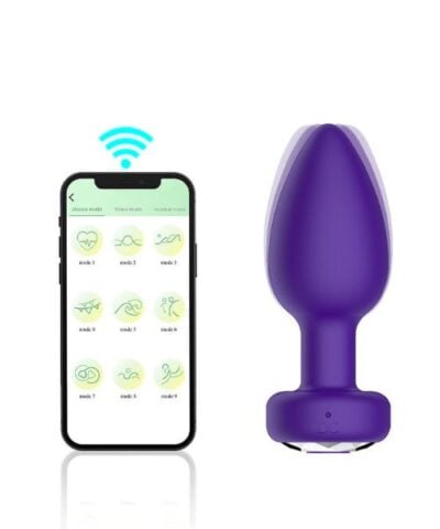 Plug Anal em Silicone com 10 Modos de Vibração e Controle por Aplicativo