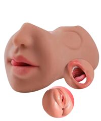 Masturbador Triplo com Boca Realista, Vagina e Ânus em Design Anatômico e Toque Realista