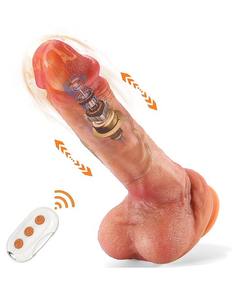 Pênis Realístico Vibratório com Vai e Vem e Rotação com Aquecimento - 20,3 x 4,0 cm