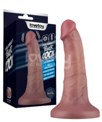 Pênis Vibratório Recarregável com 10 Modos – Realístico Dupla Densidade – 13,5cm Penetrável e 16 cm Totais – LOVETOY 6'' Vibrating Dual Density Power Cock