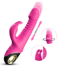Vibrador Rabbit Vai e Vem Recarregável com 9 Modos de Vibração, de Silicone, para Ponto G e Clitóris