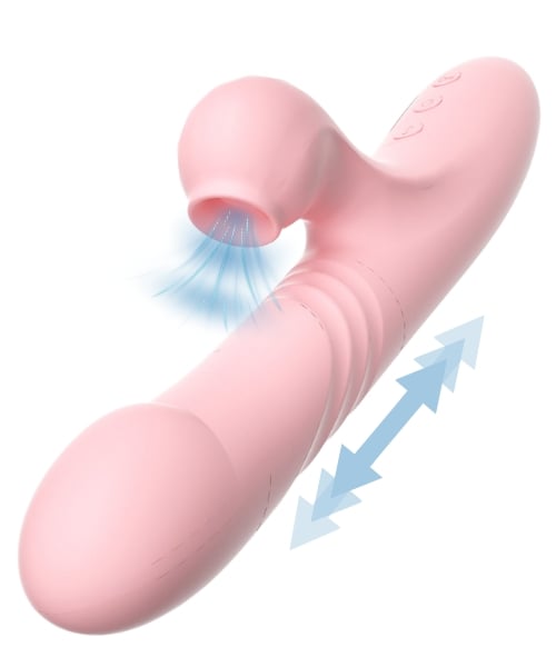 Vibrador de Ponto G e Clitóris com Sugador por Pulsação de Ar, com Movimentos de Vai e Vem - LILO