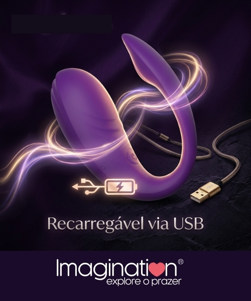 Vibrador de Casal com Controle por Aplicativo e 10 Modos de Vibração com Estimulador na Ponta - Linha Conexão - Imagination® - Imagem 5