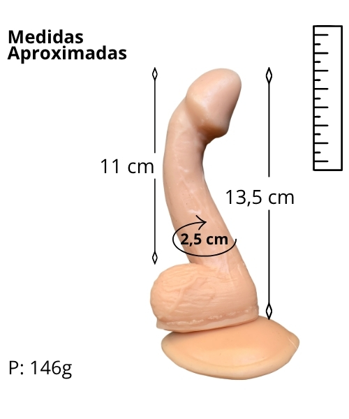 Pênis Realista com Ventosa Fixadora em 05 Cores com 13,5x2,5cm – 11cm Penetrável – Design Exclusivo Imagination - Imagem 3