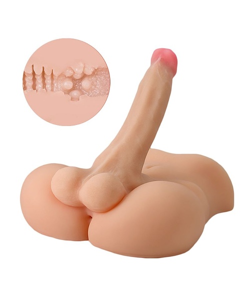 Masturbador Meio Corpo Realista Macio e Flexível com Entrada de Ânus com Pênis Vibratório com Movimento Vai e Vem - Imagem 6