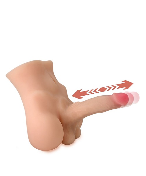 Masturbador Meio Corpo Realista Macio e Flexível com Entrada de Ânus com Pênis Vibratório com Movimento Vai e Vem - Imagem 2
