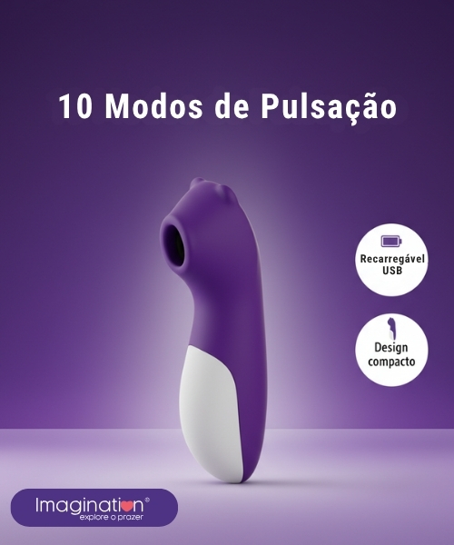 Sugador URSINHO Recarregável USB, 10 Modos de Pulsação, Silicone Premium, à Prova D'Água - Imagination® - Imagem 2