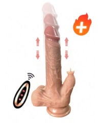 Pênis Realístico 23cm x 3,8cm e 15cm Penetrável, com Estimulador de Clitóris de Língua, com Vai e Vem e Função de Aquecimento - Felice - YOUVIBE