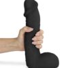 Pênis Realístico Gigante e Grosso com Escroto Sucuri - Dildo Flexível 27x6,5cm Preto