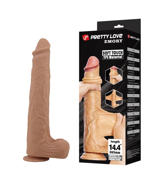 Prótese Peniana Realística Emory 36,5 cm com Dupla Densidade e Pele Deslizante Móvel Slide Skin – Pretty Love - Imagem 3