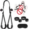 Kit Bondage com Algemas, Pulsos e Coxas, Acessórios para Cama com Algemas Ajustáveis, Tornozelos e Vendas - YOUVIBE