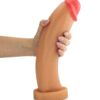 Pênis Gigante e Grosso Banana - Dildo Flexível 30 x 6,9cm Bege