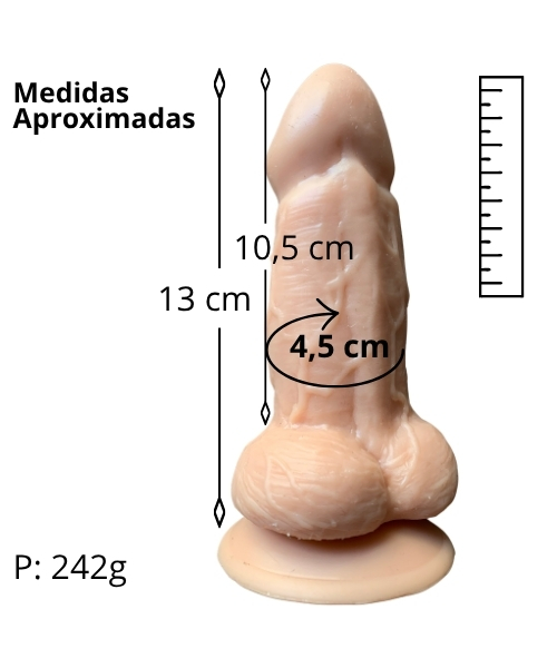 Pênis Realista com Ventosa Fixadora com 05 Cores – 13x4,5cm com 10,5cm Penetrável – Exclusivo Imagination® - Imagem 3