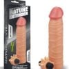 Capa Peniana Extendora – 13,9 cm Penetráveis, 17,7 x 4 cm Totais – com Estimulador de Clitóris Vibratório – NATURE EXTENDER