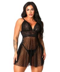 Camisola Sensual Noite Em Chamas Cor Preta Tamanho Único (P ao G) - Tallyta