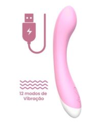 Vibrador G-Spot 12 Vibrações com Toque Aveludado e Recarga USB