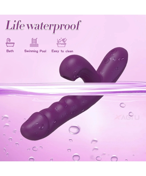 Vibrador com 10 Modos de Vibração Vai e Vem e Sugador de Clitóris com 10 Modos, Recarregável - Flamingo Imagination® - Imagem 6