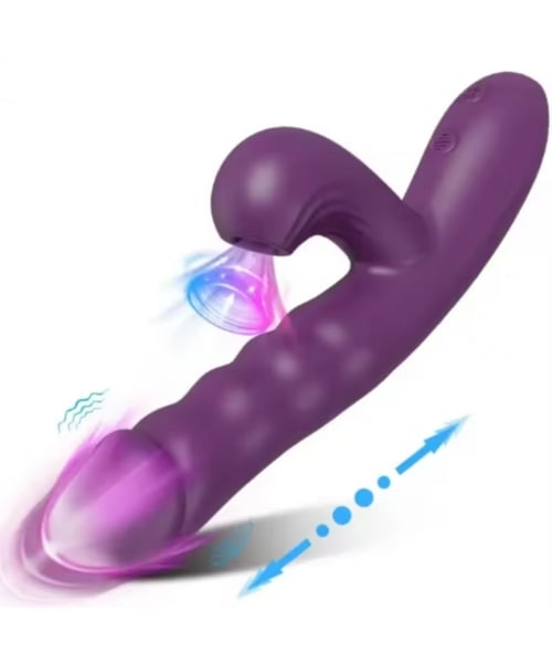 Vibrador com 10 Modos de Vibração Vai e Vem e Sugador de Clitóris com 10 Modos, Recarregável - Flamingo Imagination® - Imagem 3