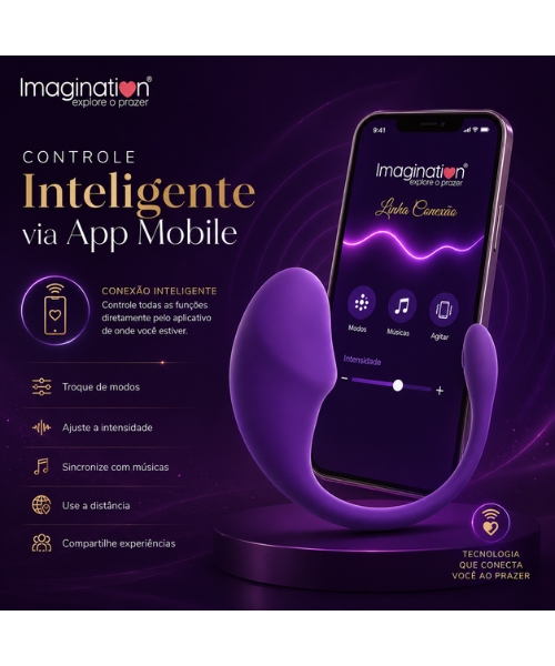 Vibrador de Ponto G e Clitóris com Controle por Aplicativo App - Linha Conexão - Imagination® - Imagem 2
