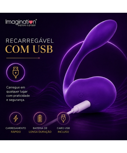 Vibrador de Ponto G e Clitóris com Controle por Aplicativo App - Linha Conexão - Imagination® - Imagem 4