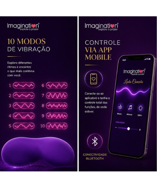 Vibrador de Ponto G e Clitóris com Controle por Aplicativo App - Linha Conexão - Imagination® - Imagem 5