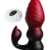 Plug Anal com Motor Duplo com 7 Modos de Vibração e Controle Remoto - Cor Gradiente Vermelho e Preto