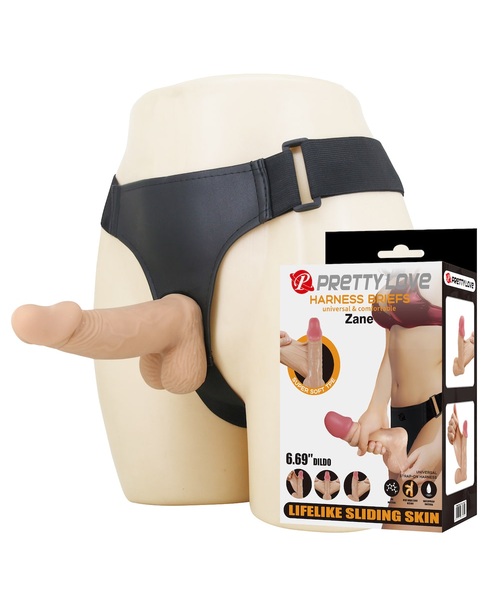 Cinta Peniana Ajustável Zane com Prótese Realística Articulável de 17 cm – TPE Macio