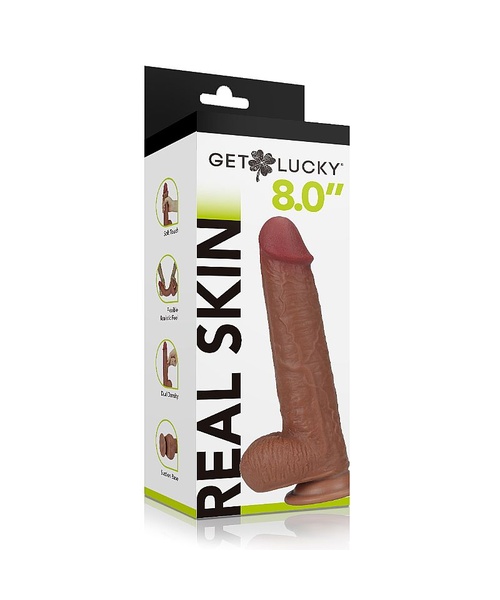Pênis Realístico com Pele Deslizante Dupla Camada - Lucky - 22,8 x 4,2 cm - 17,7 cm Penetráveis - Imagem 5