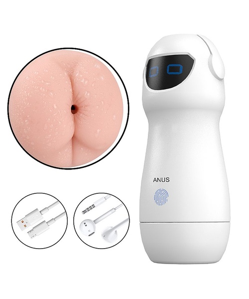 Masturbador Formato de Lanterna Formato de Ânus com Vibração e Voz - S Robot