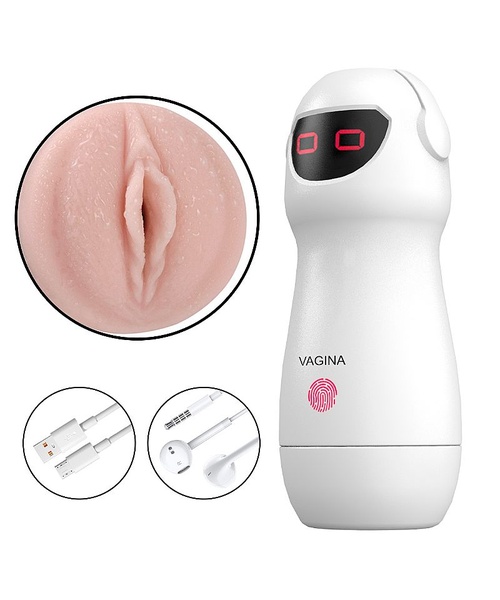 Masturbador Formato de Lanterna Formato de Vagina com Vibração e Voz - S Robot