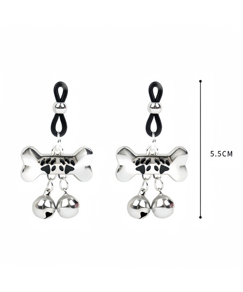 Grampos para Seios com Sinos e Design em X – Silicone e Metal - Imagem 3