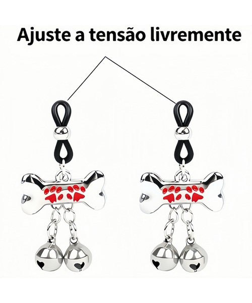 Grampos para Seios com Sinos e Design em X – Silicone e Metal - Imagem 5