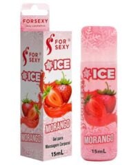 Gel Ice Comestível Saboroso 15ml For Sexy - Sabor Morango Ice