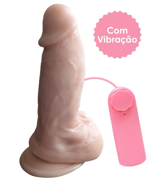 Pênis com Vibração Imagination® – Macio e Flexível com Ventosa – Medidas Aproximadas 20 x 5,5 cm – 15cm Penetrável