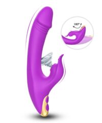 Vibrador Sugador Ponto G com Estimulador de Clitóris 9 Modos de Vibração e Pulsação