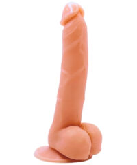 Pênis Realístico Curvado com 15cm Penetrável, Total de 19,5cm x 3,3cm, com Ventosa, Cor Bege – Imagination®